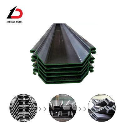 Ukuran yang disesuaikan 9m 12m 15m 18m 24m DIN, JIS, AISI, ASTM, GB, BS Tipe II Tipe Iiii Z Tipe U Tipe L Steel Sheet Pile / Piling untuk Pelindung Banjir